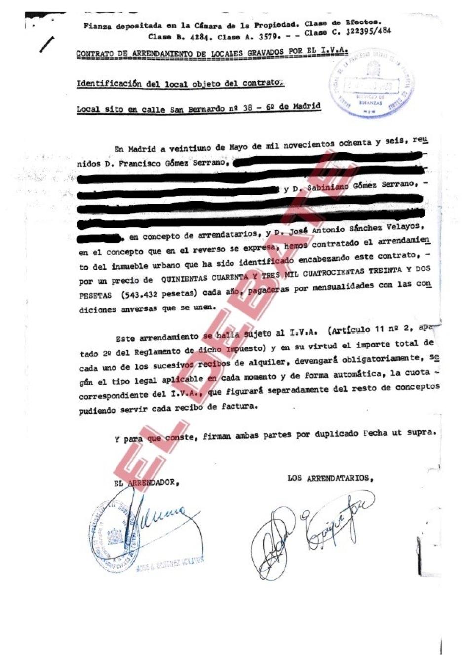 Contrato de alquiler entre Muface y la familia Gómez publicado por El Debate