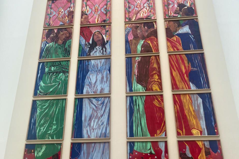 Detalle de una de las vidrieras de Notre Dame