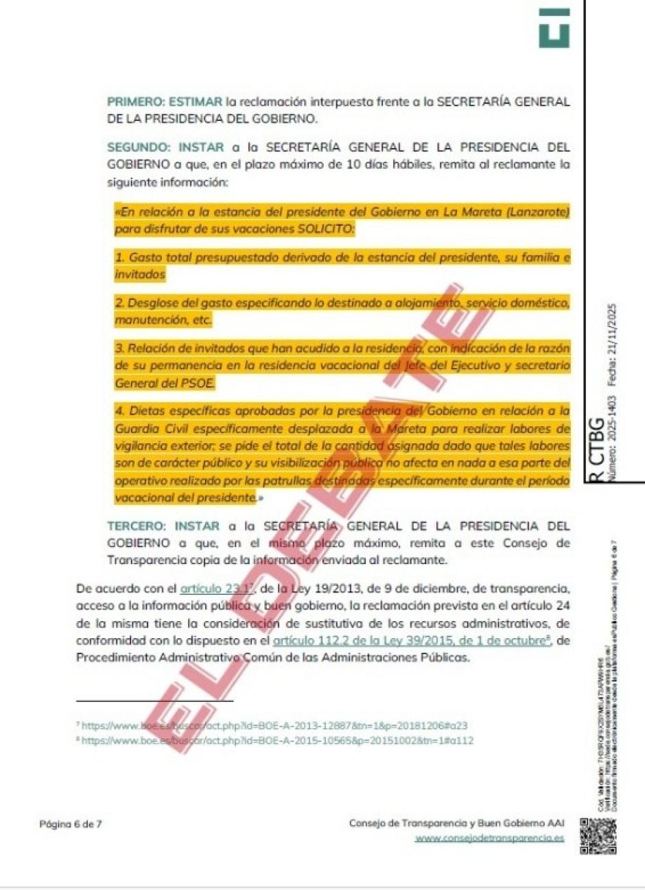 Resolución del CTBG 2025-1403 de 21 de noviembre