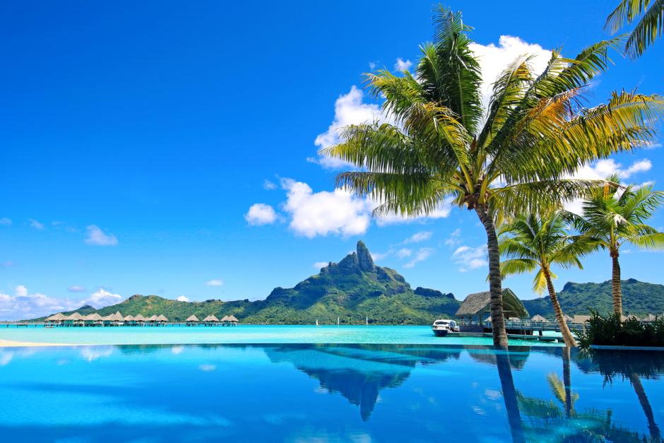 Imagen paradisiaca de Bora Bora, en la Polinesia Francesa.