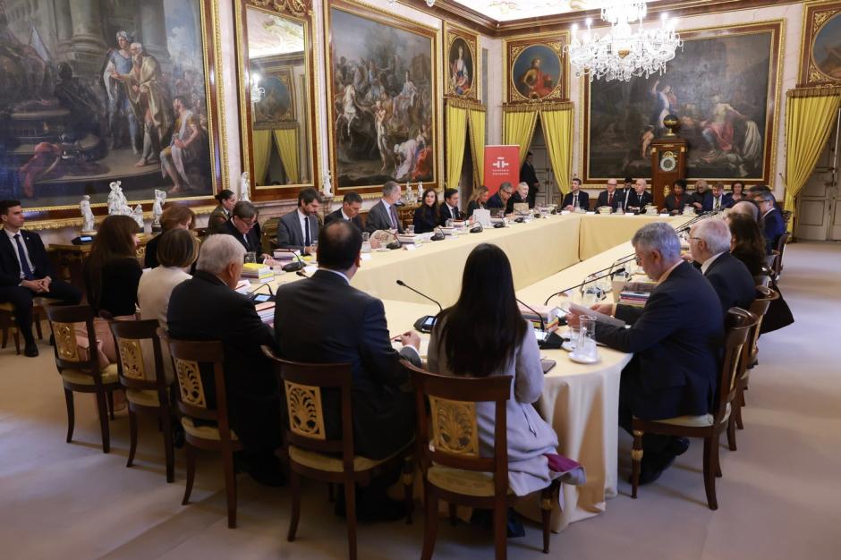 Reunión del Patronato del Instituto Cervantes que han presidido los Reyes