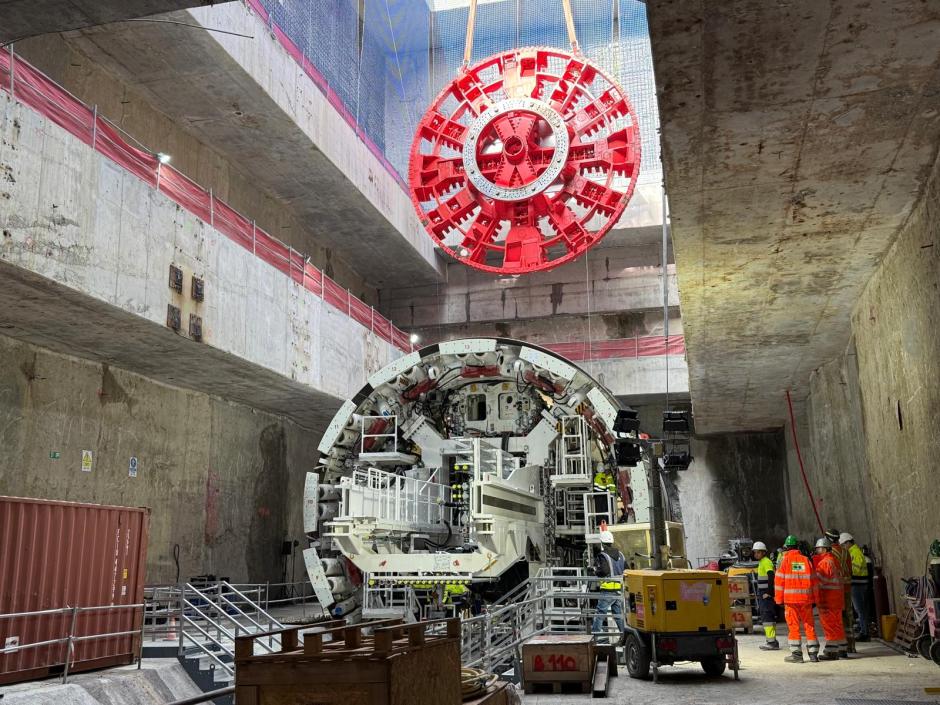 Interior de la tuneladora de la Línea 11 de Metro de Madrid