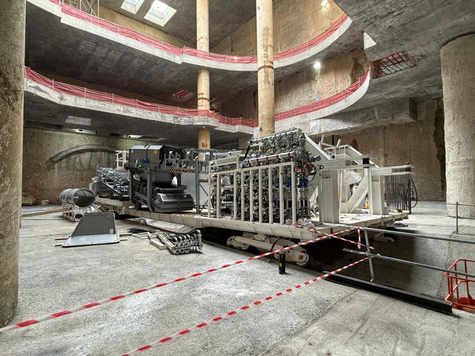 Interior de la tuneladora de la Línea 11 de Metro de Madrid