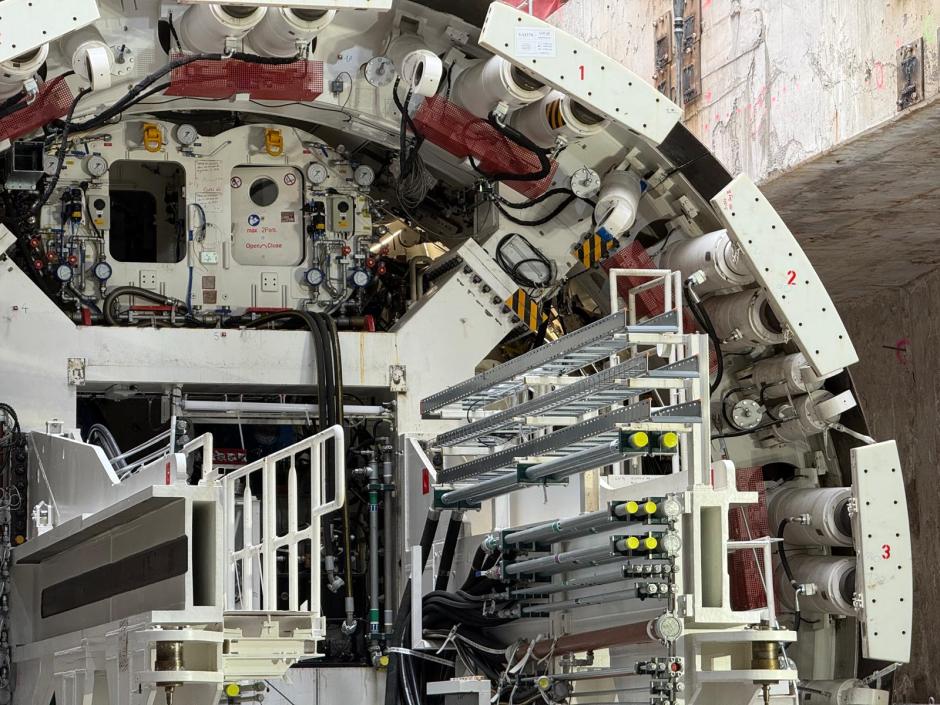 Interior de la tuneladora de la Línea 11 de Metro de Madrid