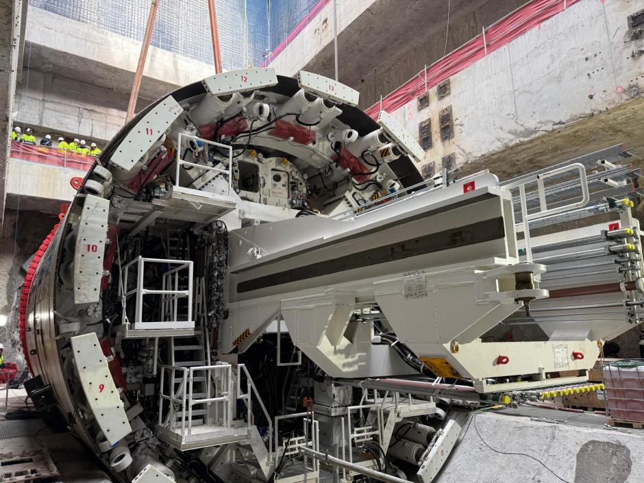 Interior de la tuneladora de la Línea 11 de Metro de Madrid