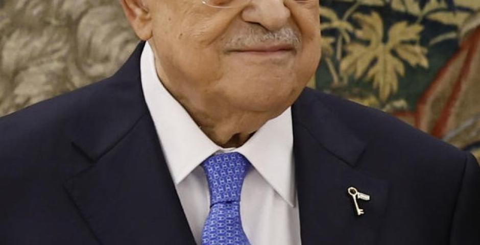 La llave palestina que luce Mahmoud Abbas