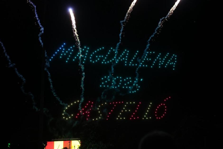 Imagen de un espectáculo de drones en la Magdalena de Castellón.