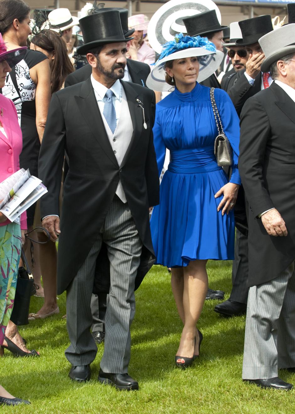 Bin Rashid Al Maktoum and HRH Princess Haya Bint Al Hussein at the Investec Derby Day at Epsom.