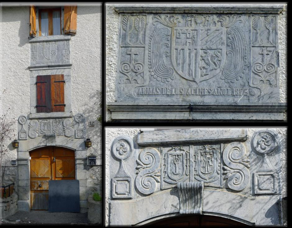 Dinteles en las puertas de las casas de Tramacastilla de Tena.