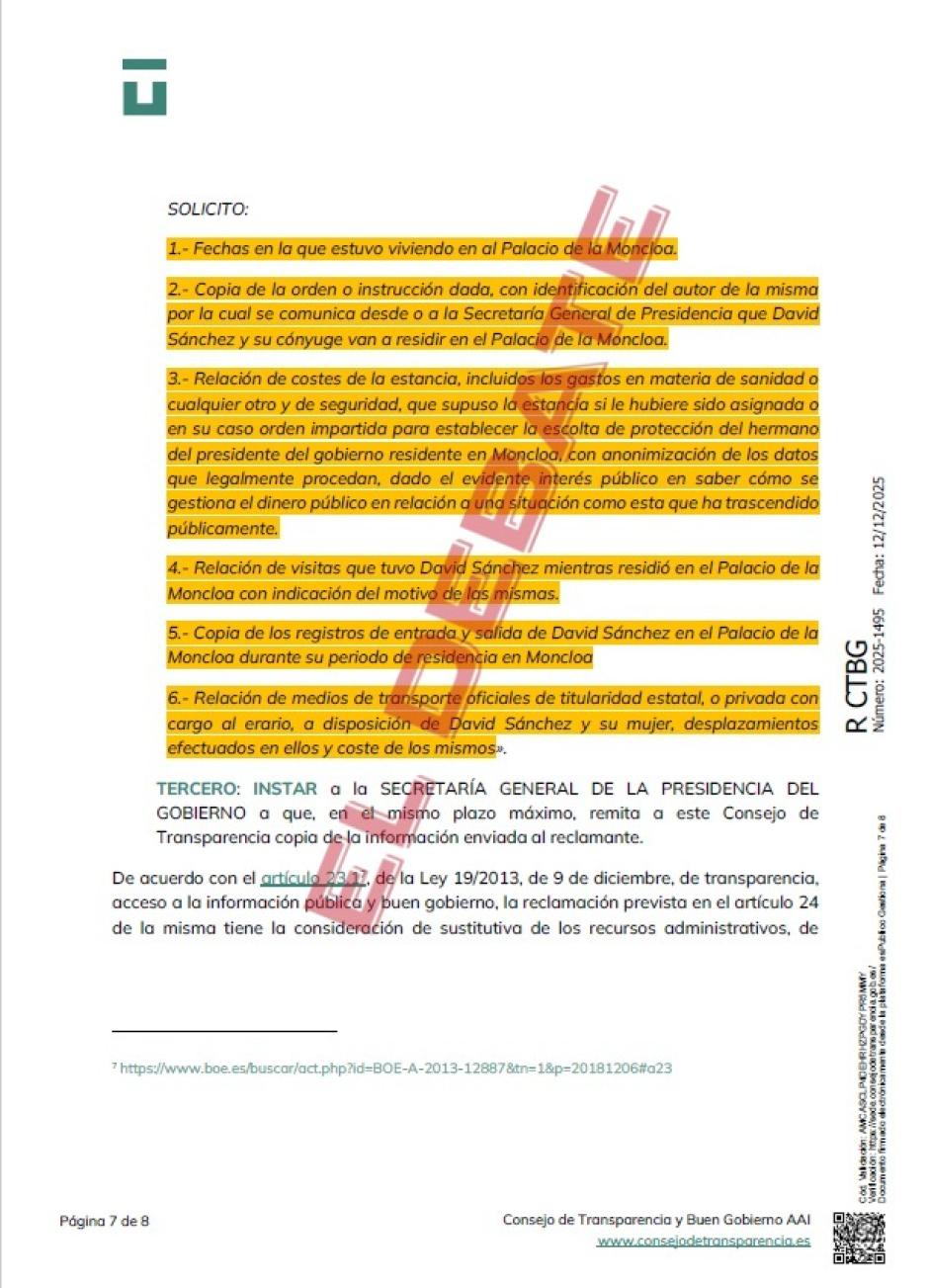 Resolución del CTBG 2025-1495 del 12 de diciembre de 2025