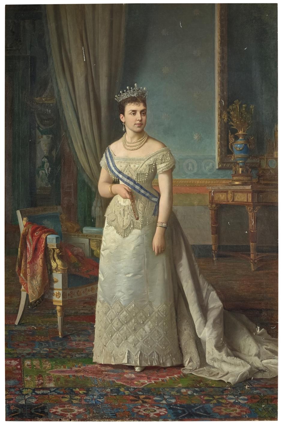 La Reina María de las Mercedes, primera esposa de Alfonso XII, retratada por Manuel Ojeda y Siles