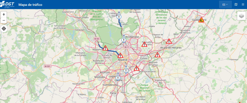 El mapa indica las emergencias con precisión