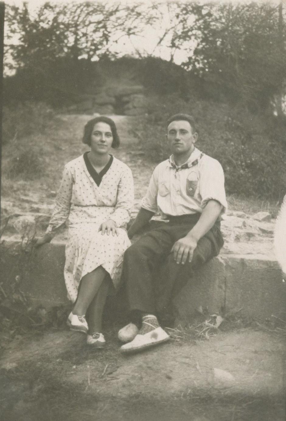 Mateo Arbeloa y Josefina Muru, de novios, en 1933.