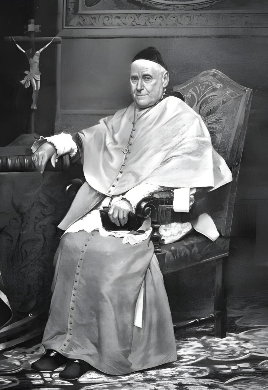 Recreación con IA de una fotografía histórica del obispo Urquinaona