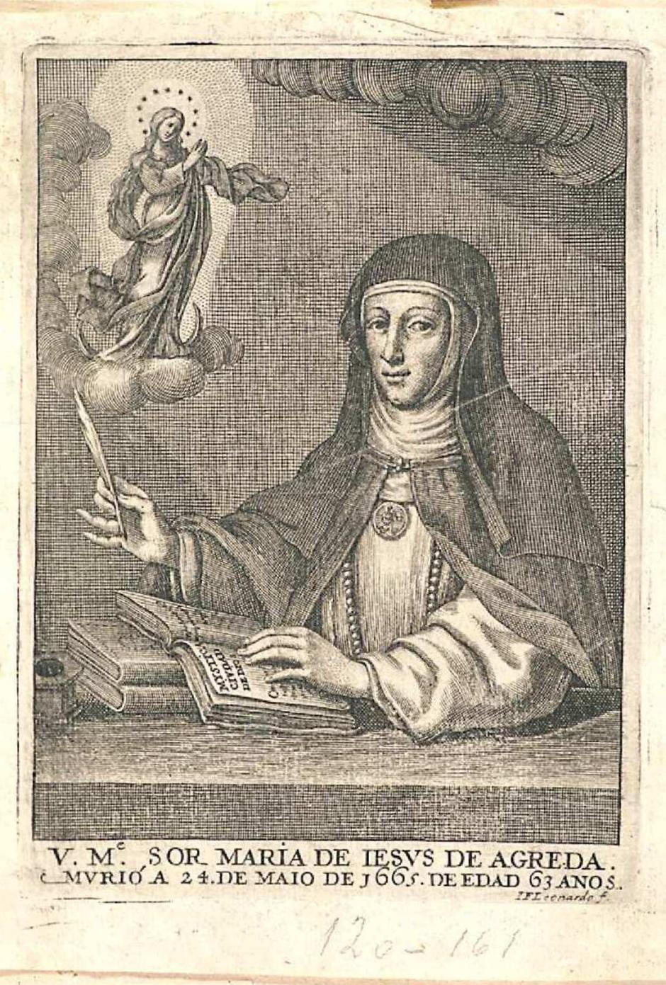 Retrato de sor María de Jesús Ágreda, publicado como ilustración de la Mística Ciudad de Dios