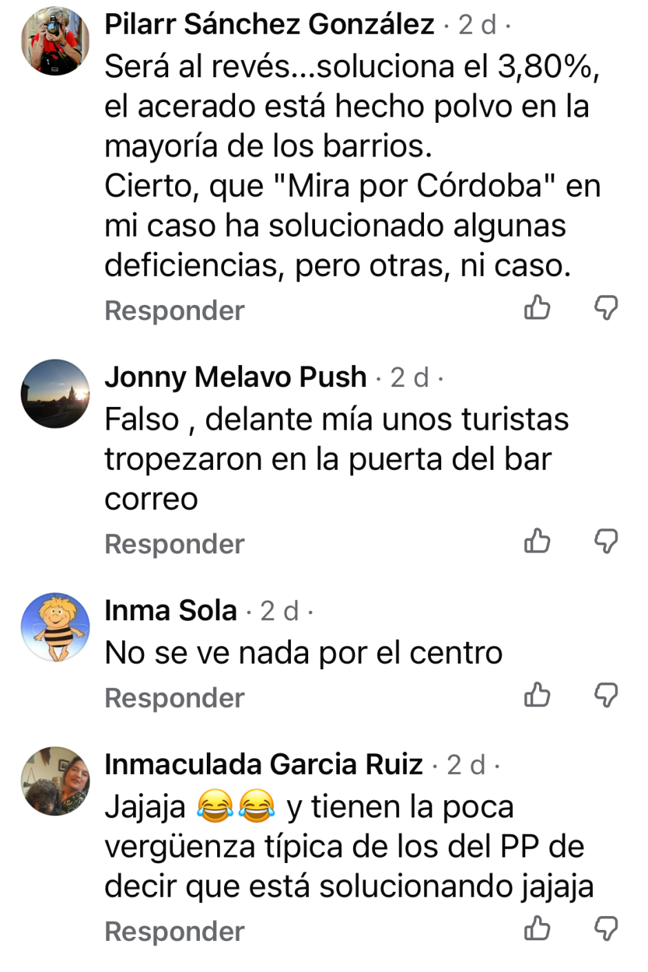 Comentarios en la red social Facebook