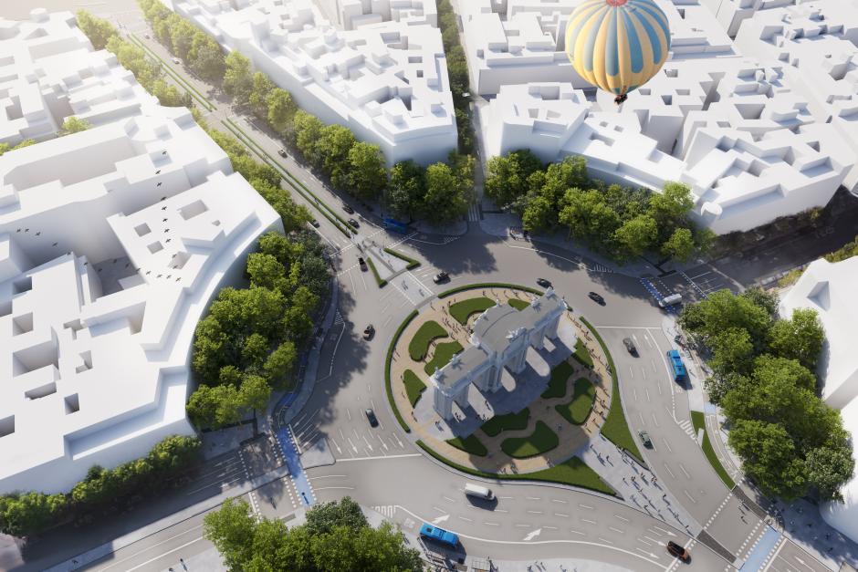 Obras del bulevar entre Alcalá y Cibeles