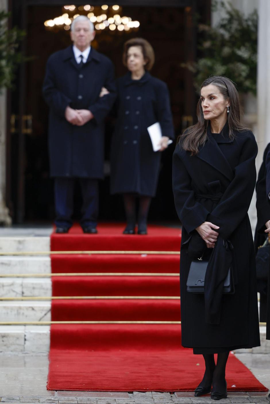 La Reina Letizia, a la salida del funeral por la Princesa Irene de Grecia