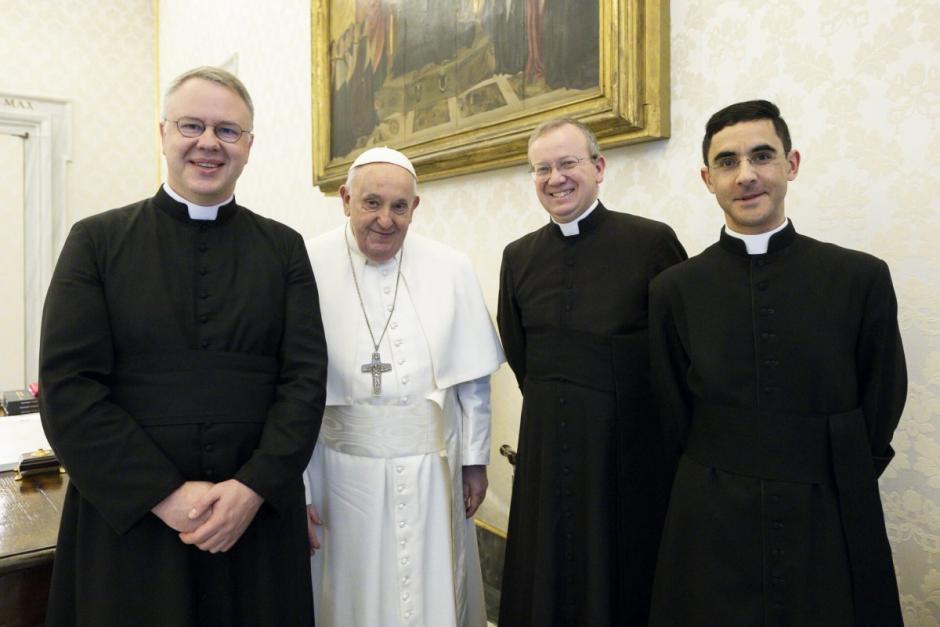 Audiencia privada de la FSSP con el Papa Francisco en febrero de 2024