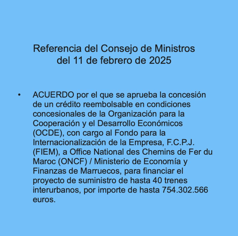 Referencia del Consejo de Ministros con el préstamo a Marruecos