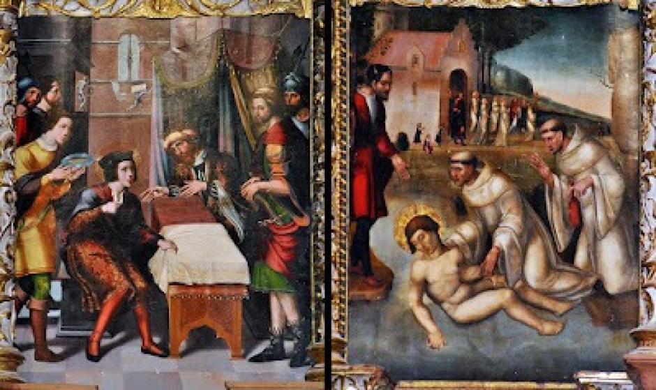 Pelayo rechazando a Abderramán y recogida de sus restos.