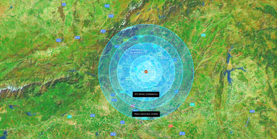 Recreación del impacto del cometa 3I/ATLAS