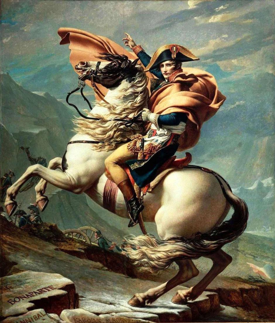 Bonaparte cruzando el Gran San Bernardo, de Jacques-Louis David.