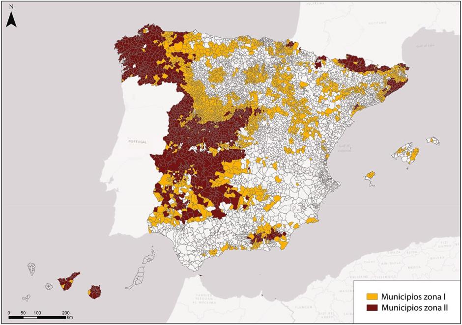 Mapa de radón por municipios