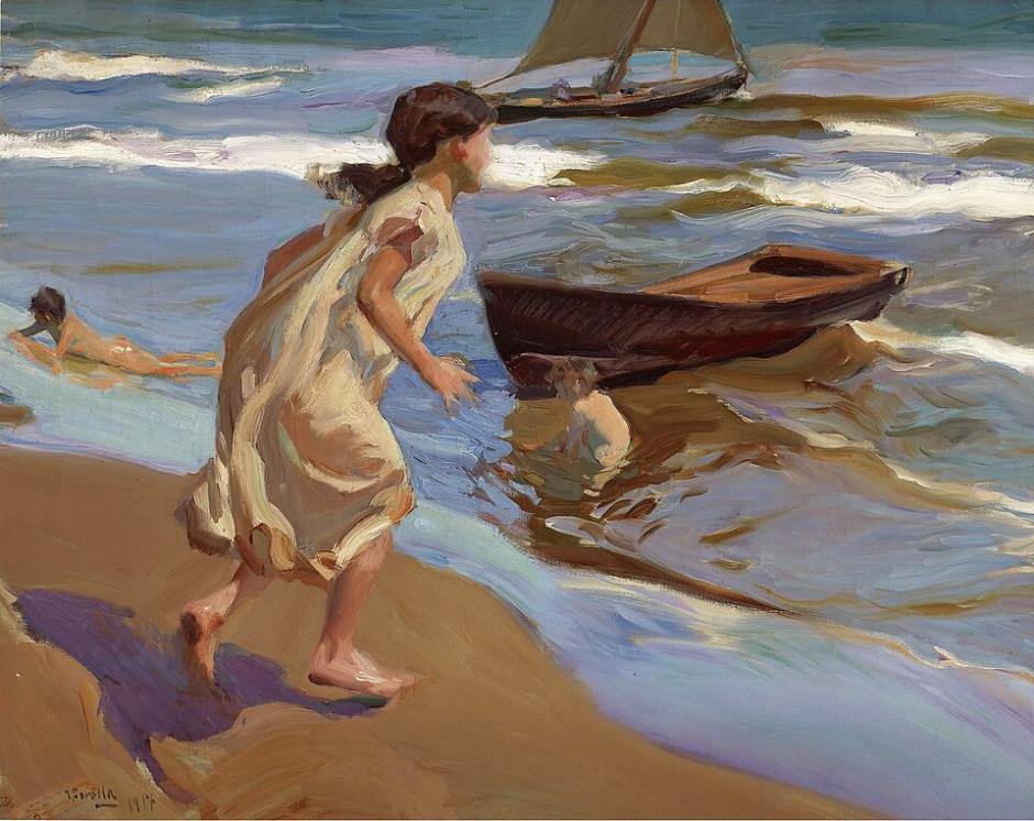 'Niña entrando en el baño'. Obra de Joaquín Sorolla