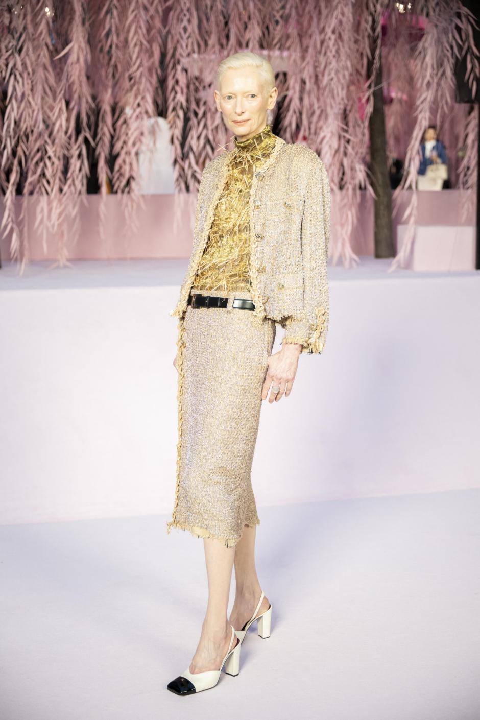 Tilda Swinton en el desfile de Chanel