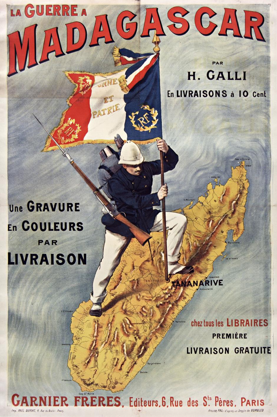 Cartel francés sobre la guerra franco-hova.