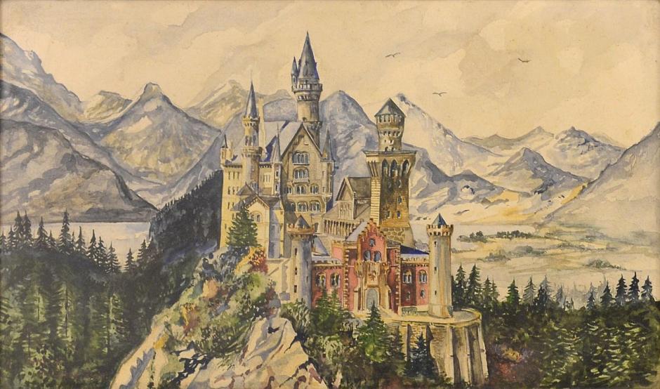 Castillo de Neuschwanstein pintado por Hitler que compró un coleccionista chino por 100.000 dólares