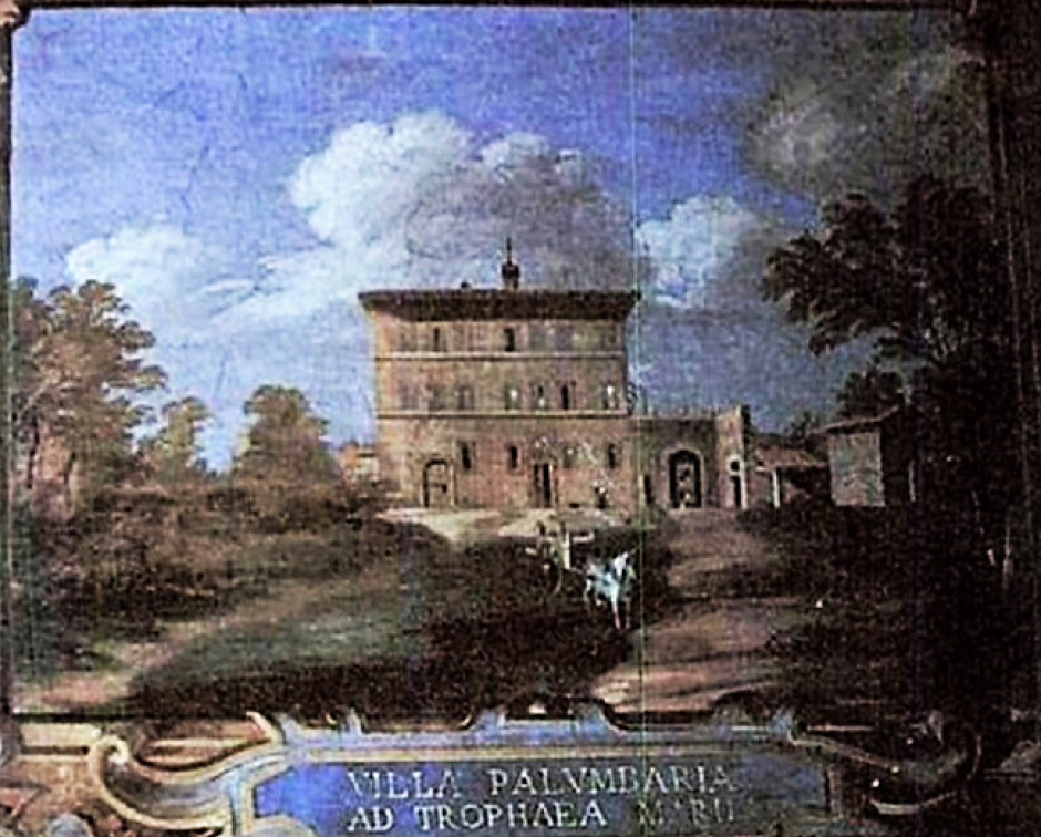 Villa Palombara, en un fresco de 1859