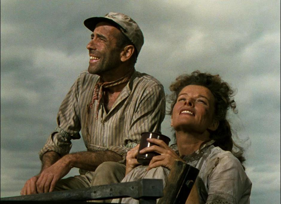 Katharine Hepburn y Humphrey Bogart, en La Reina de África