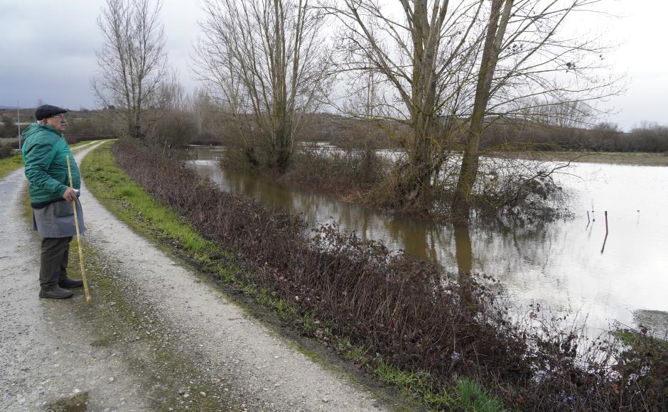 Campos inundados en el municipio de Camponaraya (León)