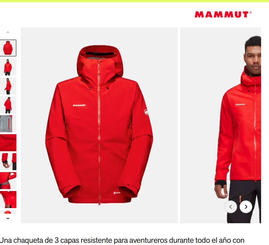 Captura de la web Mammut