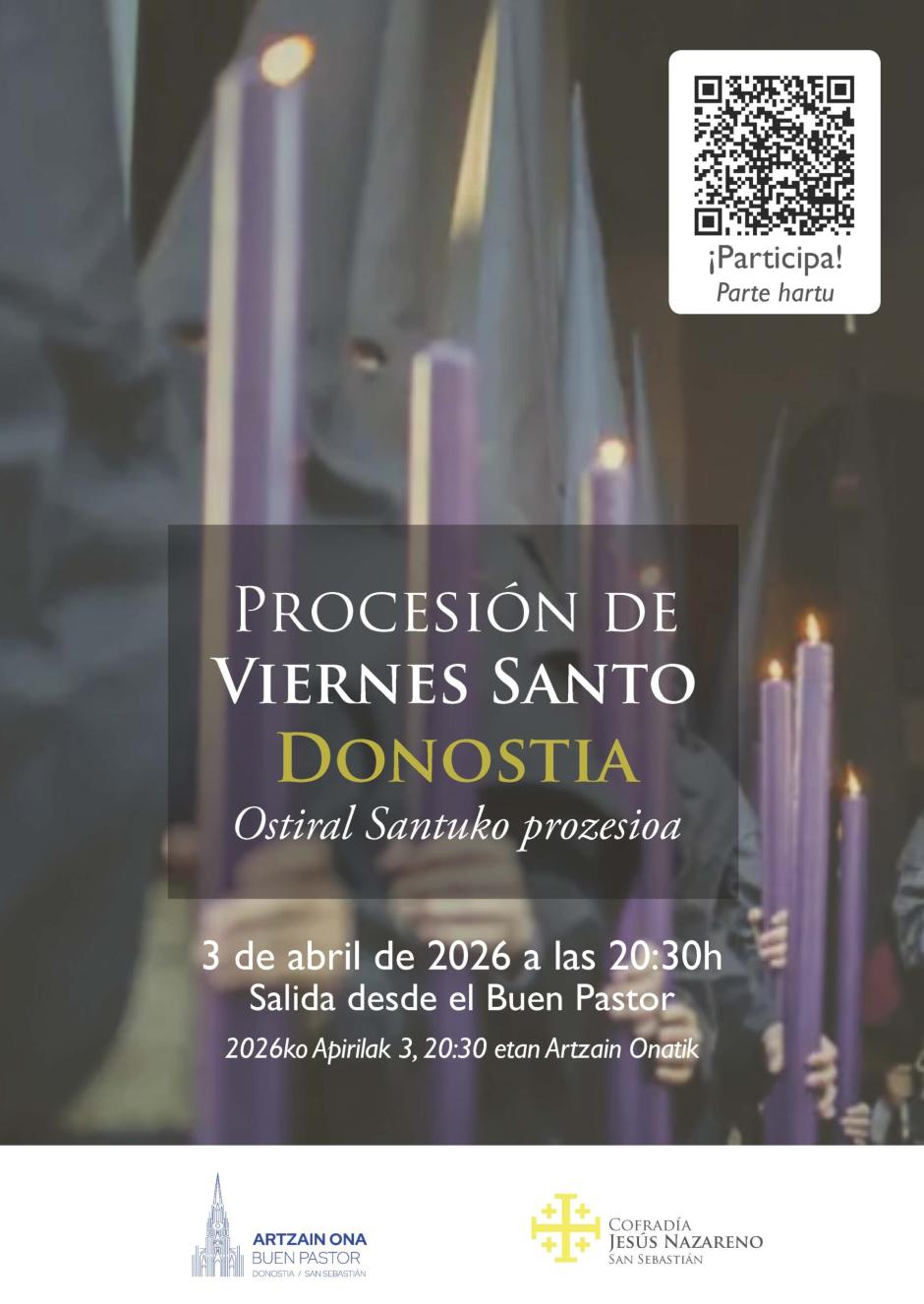 El cartel que anuncia la procesión del Viernes Santo