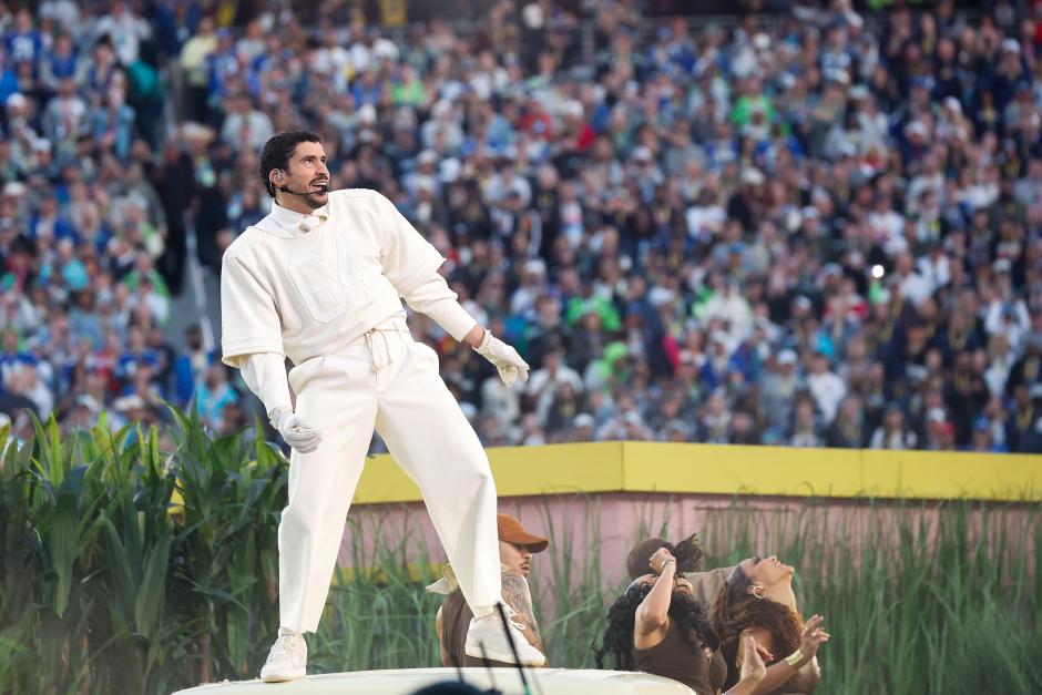 Mandatory Credit: Photo by John Angelillo/UPI/Shutterstock (16529094bn)
Puerto Rican singer Bad Bunny performs during the halftime show of Super Bowl LX at Levi's Stadium in Santa Clara, California on Sunday, February 8, 2026.
Super Bowl Lx, Santa Clara, California, United States - 08 Feb 2026 *** Local Caption *** .