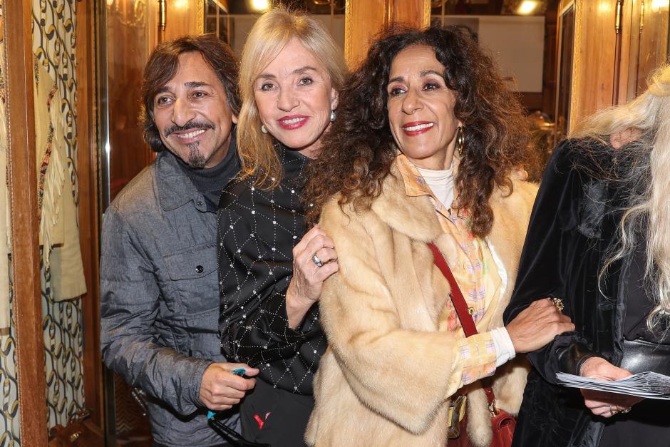 Singer Antonio Carmona, Marianne Nilsen, Singer Rosario Flores and Mariola Orellana during Antonio Flores photographic exhibition in Madrid on Thursday, 29 January 2026.