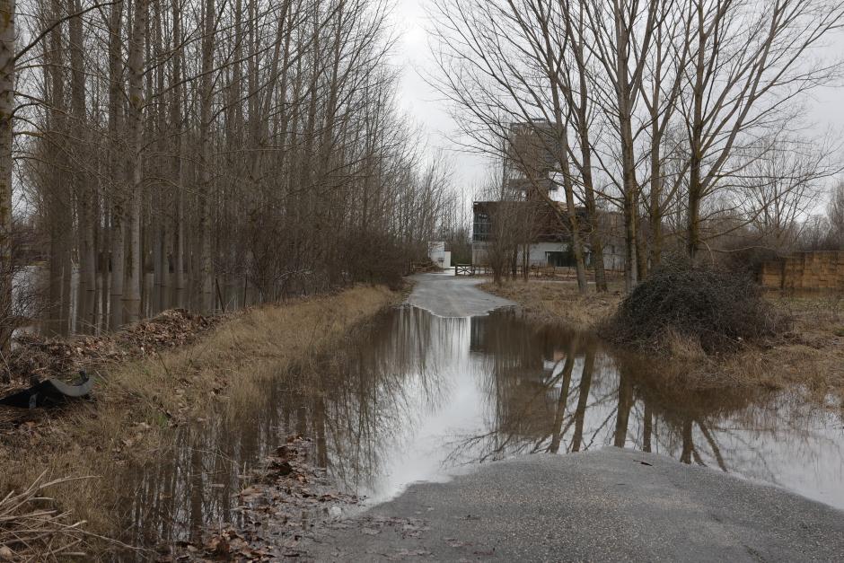 Crecida del río Duero a su paso por Garay