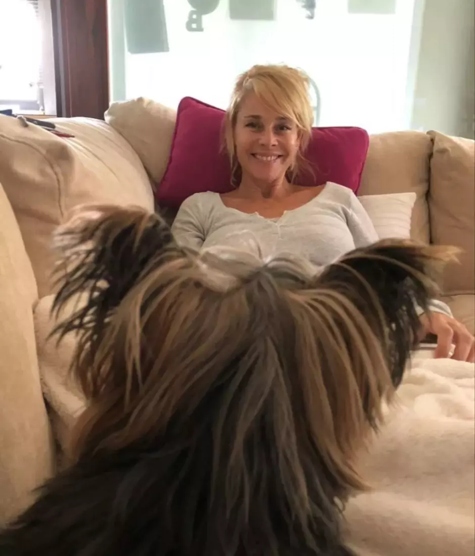 Belén Rueda con su perro