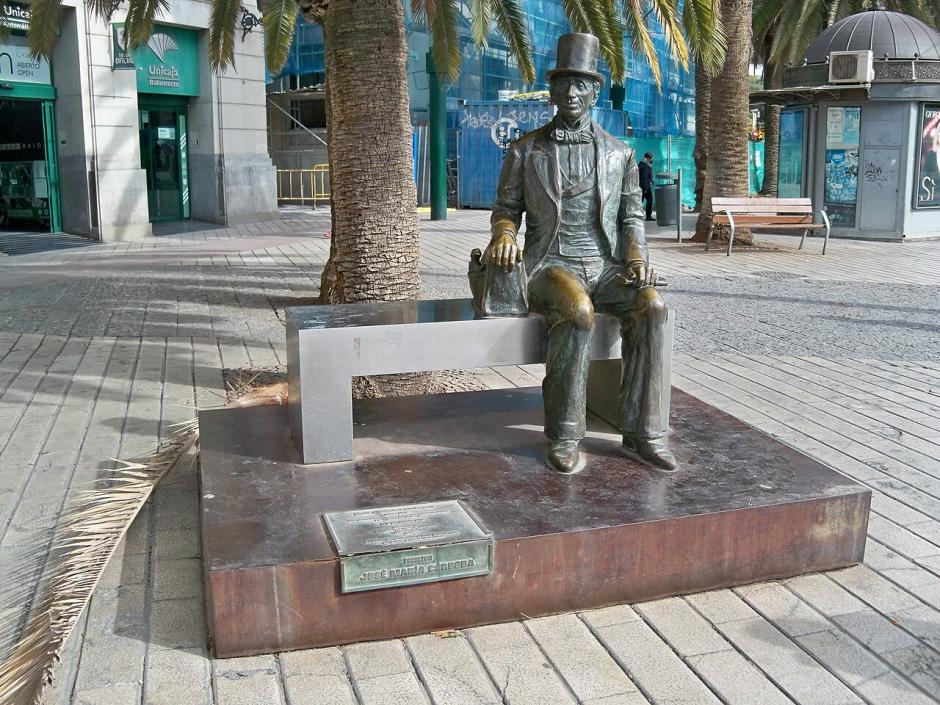 Monumento a Hans Christian Andersen en Málaga, ciudad que también visitó