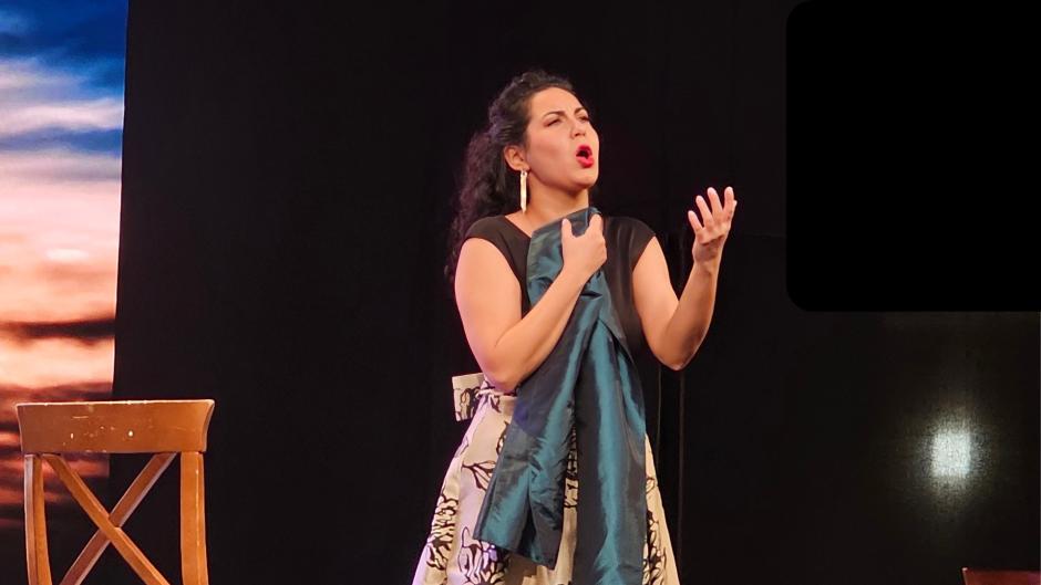 Intérprete actuando el pasado 3 de diciembre, en el primer concierto del triduo