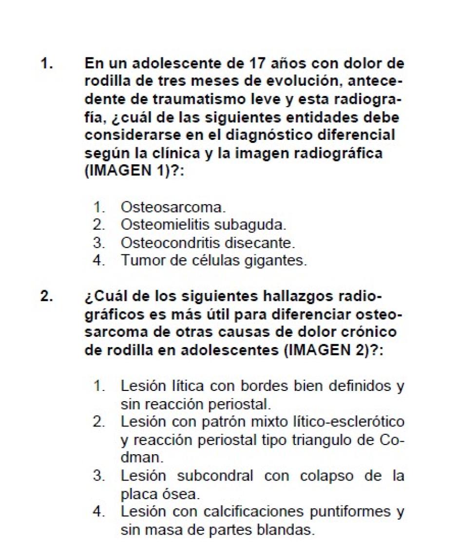 Preguntas 1 y 2 del MIR