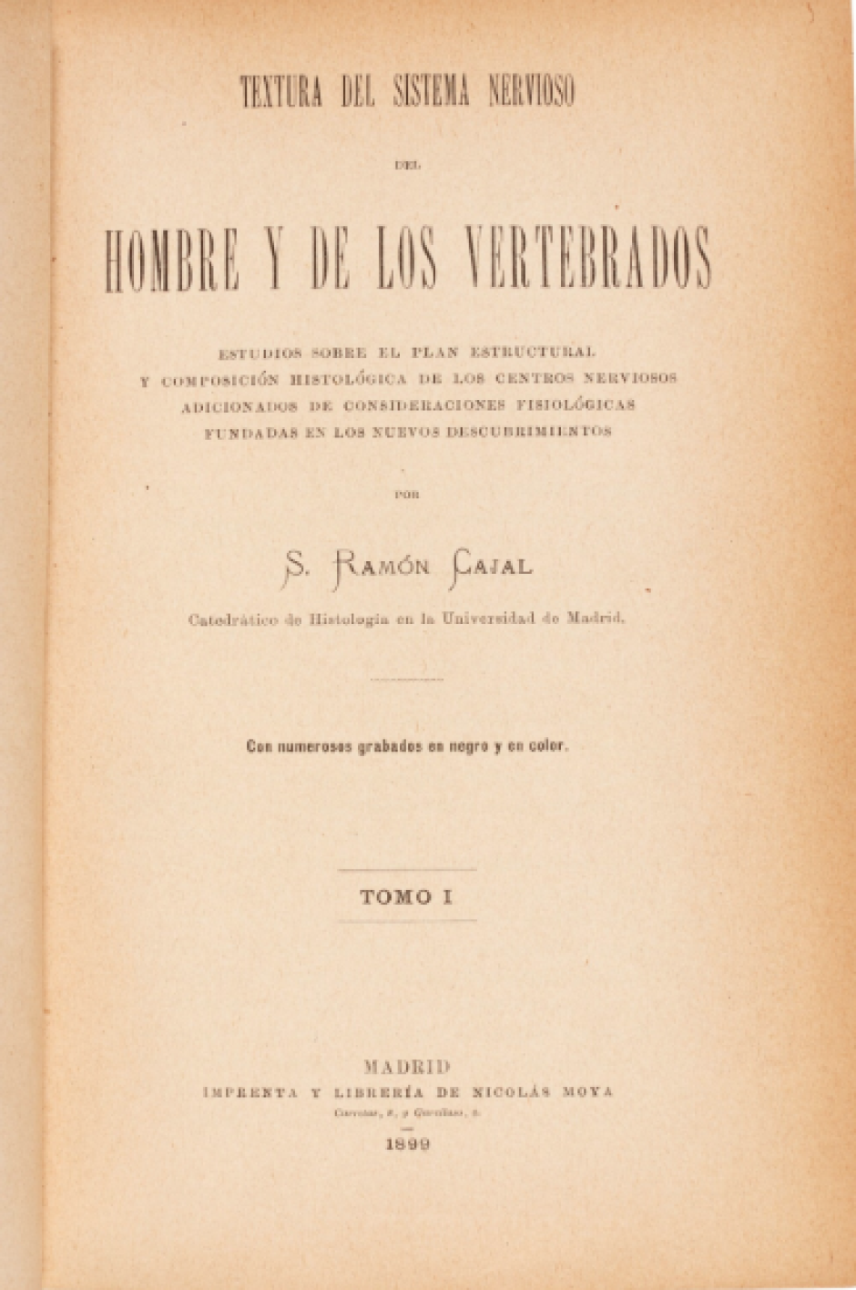 Textura del sistema nervioso, de Santiago Ramón y Cajal