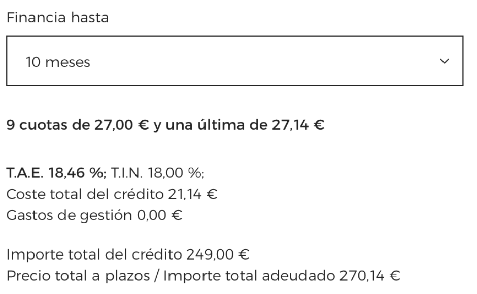 ejemplo de financiación
