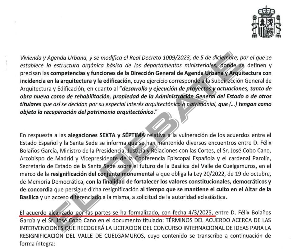 Documento presentado por el Gobierno en los juzgados