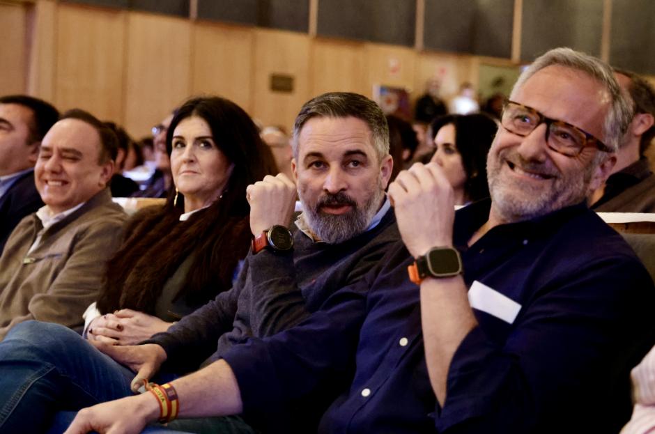 Abascal y Pollán, este lunes, en un mitin en Salamanca