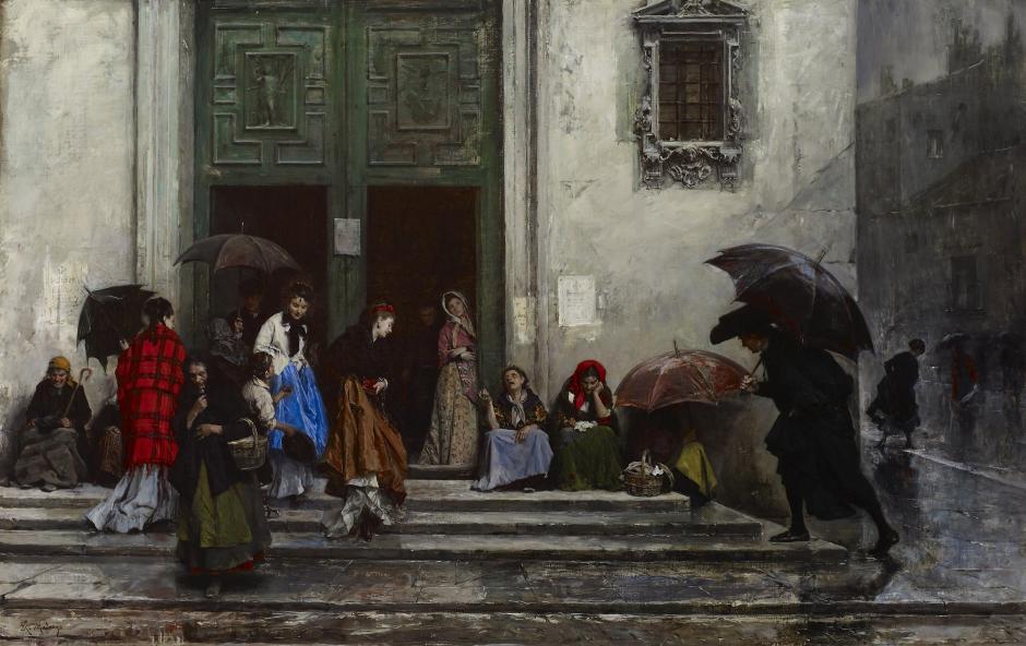 'La salida de la iglesia'. Obra de Raimundo de Madrazo y Garreta