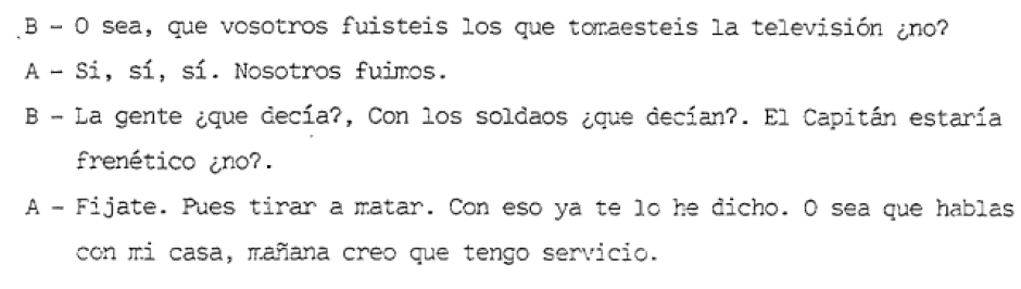 Llamada entre dos militares en la que se recoge la orden de «tirar a matar» en Televisión Española